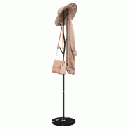 Helloshop26 - Porte-manteau noir pratique avec 8 patères rangement 177 x 37 cm en fer enduit de poudre noir 02_0047592 - noir Bois massif 30002348621