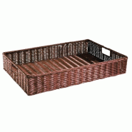Manne en polypropylène - couleur chocolat - 59,5x40x10cm