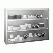 Placard mural inox 1000x400 mm - Hauteur 1000 mm ouvert PREMIUM - GOLDINOX - gris inox 3701770820603