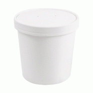 Pot à soupe + couvercle en carton blanc 780ml D11,7/9,2x11cm - par 250