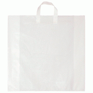 Sac poignées souples blanc 70µ 45x45+5cm - par 100 - Basse densité en Polyéthylène