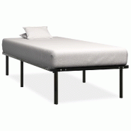 VidaXL Cadre de lit sans matelas noir métal 90x200 cm Modèle Belmelor - 284678
