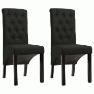 VidaXL Chaises à manger lot de 2 noir tissu Modèle Galaxie Royale - 248991