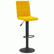 VidaXL Tabouret de bar Jaune moutarde Velours Modèle Flex Design Élite - 335759
