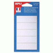 Apli Lot de 5 Etui de 35 étiquettes adhésives blanches, format 19 x 62 mm (7 feuilles / cdt) - 3270241119237
