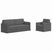 Canapé 2 pcs Gris foncé 198 x 78 x 80 cm tissu Modèle Apex Panorama Balcon - Matériau naturel 8721364374690
