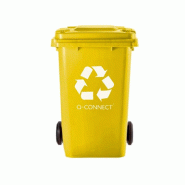 Contentor de lixo q-connect plastico 100l com capa amarela 75x37x47 cm - jaune 5705831165434