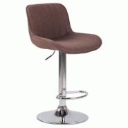Décoshop26 - Tabouret de bar chaise haute x1 en tissu marron coutures verticales support en métal chromé 10_0005115 - marron 3000252470016 Décoshop26 - Tabouret de bar chaise haute x1 en tissu marron coutures verticales support en métal chromé 10_0005115 - marron 3000252470016