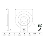 Disque de frein Bosch 0986479F34 - boîte de 2 disques - côté arrière - type plein Disque de frein Bosch 0986479F34 - boîte de 2 disques - côté arrière - type plein