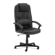 Fauteuil chaise de bureau dossier en cuir synthÉtique 100 kg coloris noir 14_0006005