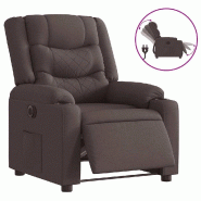 Fauteuil inclinable électrique Marron foncé Tissu Modèle Lermelia - 8721158417114