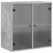 Helloshop26 - Armoire murale design polyvalente rangement 68 x 37 x 68 cm en bois gris béton 02_0049334 - gris verre 3000235791824