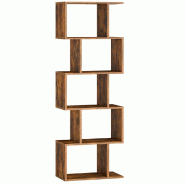 Helloshop26 - Bibliothèque contemporain étagère à 6 niveaux meuble de rangement cloison séparateur pour salon chambre bureau marron 12_0004225 -
