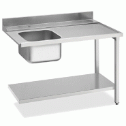 KBS Gastrotechnik KBS Table d'arrivée bassin à gauche fond de base et rebord 1200x715x850 mm - inox 20390110