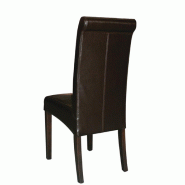 Lot de 2 chaises de restaurant en simili cuir marron foncé - dossier incurvé - structure en bouleau Lot de 2 chaises de restaurant en simili cuir marron foncé - dossier incurvé - structure en bouleau