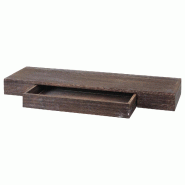 Mendler Etagère murale HWC-H37, Etagère suspendue Etagère murale, tiroir en bois massif 8x80x25cm ~ brun, shabby - marron Bois massif 72925