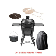 Pack Kamado Kamal 60 complet Barbecook - céramique haute résistance, grille Ø 53 cm, accessoires inclus_0