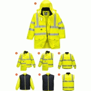Parka hi-vis 7-en-1 jaune S427 - XL - Respirante, imperméable et certifiée CE Parka hi-vis 7-en-1 jaune S427 - XL - Respirante, imperméable et certifiée CE