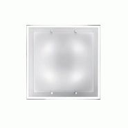 Plafonnier carré en verre blanc 50 x 50 cm, design minimaliste avec 4 douilles E27 pour un éclairage diffus et homogène dans la maison - Perenz - b