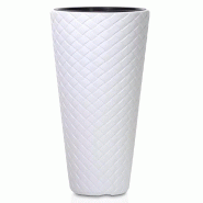 Prosperplast - Jardinière SLIM MATUBA 57 L avec réserve d’eau - 40x40x78 cm, coloris blanc - blanc plastique polypropylène ZA3677