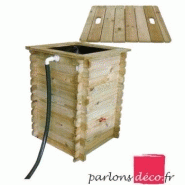 Récupérateur d'eau pluviale carré en bois