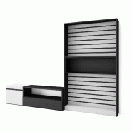 SKRAUT HOME Ensemble Meuble TV, 260x186x35cm, Pour les TV jusqu'à 65", Salon Complet, Blanc et noir - blanc Bois manufacturé 89_17