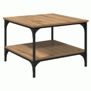 VidaXL Table basse Chêne artisanal 55 x 55 x 40 cm Bois d'ingénierie Modèle Cacao - 881900