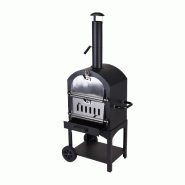 WellHome - Four à Pizza au Charbon pour Barbecue avec Pierre 67x47,5xH156cm - noir WH16445 WellHome - Four à Pizza au Charbon pour Barbecue avec Pierre 67x47,5xH156cm - noir WH16445