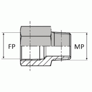 Adaptateur droit mâle NPT x femelle NPT prolongée - NPT-MF0202P - UMFNPT 1/8 / 1/8 prolongé