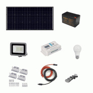 Alcapower Kit Îlot Photovoltaïque 160W Kit Avec Panneau Solaire, Contrôleur De Charge, Projecteur Et Accessoires D'Installation - noir 0803173016232
