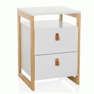 Bloc-tiroirs / table d'appoint TAROLO III 40x40x60 cm 2 tiroirs blanc hjh LIVING - blanc multi-matériau 927004