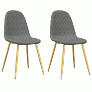 Chaises à manger lot de 2 Gris clair Velours Modèle Norvane - 325668
