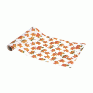 Chemin de table feuilles d'automne dorées 28 cm x 3 m