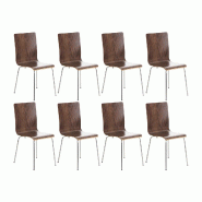 CLP Lot de 8 chaises en bois Pepe Noyer - marron Bois manufacturé 1526801103