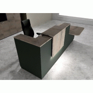 Comptoir d'accueil bi-colore avec PMR Delta et réhausse - Droite, Noir, Non, 282, Chêne grisé_0