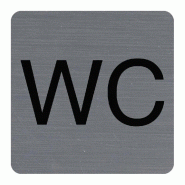 Exacompta - Réf. 67179E - 1 Plaque adhésive imitation aluminium WC - 7,5x7,5 cm - Gris - gris 67179E