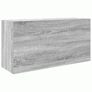 Helloshop26 - Armoire murale de bain sonoma gris 80 x 25 x 40 cm grand espace de rangement design pratique en bois gris 02_0051282 - gris Bois massif