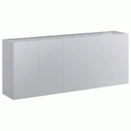 Helloshop26 - Jardinière rectangulaire en acier galvanisé pour espaces extérieurs 200 x 40 x 80 cm robuste moderne 02_0051516 - acier 3000236954860