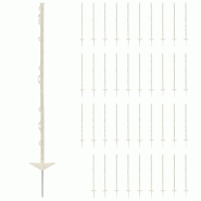 Helloshop26 - Poteaux de clôture 103 cm lot de 40 piquets PP blanc 14_0009735 - 3000221810072_0