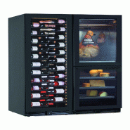 KLIMAITALIA Réfrigérateur combiné 3 zones : vins/charcuteries/fromages. 128 bouteilles. Barres crochets pour charcuteries. Éclairage LED. Dim. (Lx