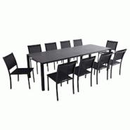 Oviala Business Table de terrasse extensible aluminium 52/260 cm et 10 chaises gris - gris aluminium 114457 Oviala Business Table de terrasse extensible aluminium 52/260 cm et 10 chaises gris - gris aluminium 114457