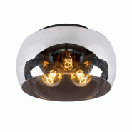 Plafonnier Diam. 40 cm 3xE27 40W Dimmable Fume et Noir - Lucide - Olivia - noir 5411212452085