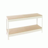 PROREGAL Étagère pour Charges Lourdes WOOD BEAST TWO | HxLxP 90x150x45cm | 600kg par Niveau | Blanc - blanc métal PR_RS18-133 PROREGAL Étagère pour Charges Lourdes WOOD BEAST TWO | HxLxP 90x150x45cm | 600kg par Niveau | Blanc - blanc métal PR_RS18-133