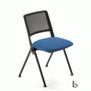 Siège de réunion Smash dossier résille noire - Sokoa - Noir, Gris_1