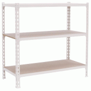 SimonRack Étagère Rangement 900x900x500 mm, 3 niveaux, plateaux en bois, charge 150 kg par niveau, Blanc - Maderclick - métal 8435104974926
