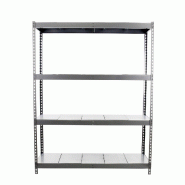 SimonRack Rayonnage industriel, 2000x1800x750 mm, 400 kg au point de flexion, 4 étagères métalliques, rayonnage garage, Gris/Galvanisé- Ecoforte -