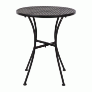 Table bistro ronde noire Ø600 mm – Acier ajouré, Bolero Table bistro ronde noire Ø600 mm – Acier ajouré, Bolero