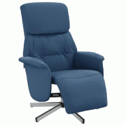 VidaXL Fauteuil inclinable avec repose-pieds bleu tissu Modèle Ovellaix - 356664