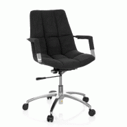 Chaise de bureau / siege pivotant SARANTO tissu noir hjh OFFICE - noir polyester 670910