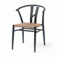 Chaise intérieur - extérieur OSLO - Noire - Assise tressée - EA159